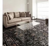 Black Traditional Bordered Luxurious Easy To Clean Rug For Dining Room Bed Room And Living Room-240Cm X 330Cm