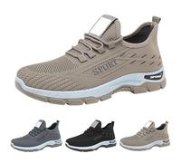 Black Trainers Mens Mens Slip On Trainers Summer Wide Fit Wedge Shoes Lightweight Casual Low Top Lace Up Running Shoe Walking Sneaker with Arch Support Memory Foam (Khaki-a, 7.5)