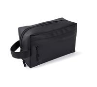 Black Travel Bag with Handle, PU Material 500 g/m², Outer Pocket, 22 x 13 x 10 cm