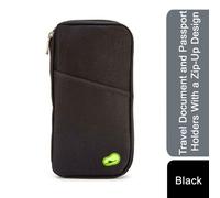 (Black) Travel Document&Passport Holders With Zip-UpDesign