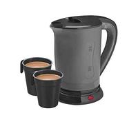 Black Travel Kettle 600 Watt 0.5 Litre + 2 Cups Dual Voltage 110V / 240V