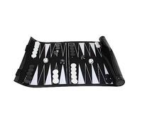 Black Travel Roll Up Backgammon Set 13 Inch