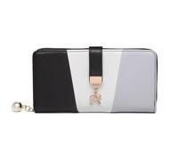 (Black) Tri Colour Women's Leather Look Purse