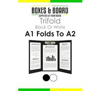 Black Tri-Fold Foam Presentation Board - 840 x 594mm (A1-A2) | Display Board for Artwork, School Projects, Crafts & Exhibitions