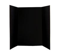 Black Tri-Fold Presentation Board 36" x 48" Corrugated Tabletop Display Exhibition Board Lightweight and Portable with Smooth Surface Great for School Projects and Business presentations - by Emraw