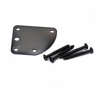 Black Triangle 5 Hole Metal Guitar Neck Plate, Bass Neck Joint Connecting Board with Advanced Screws, Lightweight Easy Installation Hardware for Electric Guitar