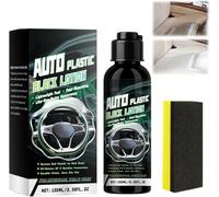 Black Trim Restorer, Car Plastic Restorer Black, Black Plastic Restorer for Cars, Car Interior Cleaner Kit, Dashboard Cleaner, Long Lasting Shine, Quick Effect Coating Agent for Interior & Exterior