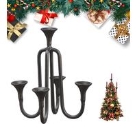 Black Triple Candle Holder, Candelabra Tree Topper, Light Up Christmas Tree (B*1)