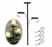 Black Triple Tree Topper, Candelabra Tree Topper for Christmas, 3 Tier Candle Holder, Candle Tree Topper, Christmas Topper, Light Up Christmas Tree for Indoor Bedroom Kitchen (Triple Topper-1pc)