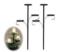 Black Triple Tree Topper Candle Holder, Triple Tree Topper 36"H Iron,Candelabra Tree Topper for Christmas, 3 Tier Candle Holder, Unique Tree Topper Light up Christmas Tree Decor (2)