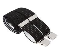 Black Trouser Braces Mens Suspenders Quality Pin Dot Strong Elastic With Large Heavy Duty Clips (Standard (44 Inches Long), Black)