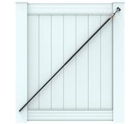 Black True Latch 6' Telescopic Gate Brace - Black Vinyl Fence Anti Sag Gate Kit - Extends from 40" to 74" - Gate Hardware Kit for Outdoor Yard Vinyl Fence Gates, 1 Patented USA Made Brace