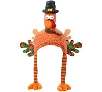 (Black) Turkey Hat Headgear | Chicken Hat Costume Holiday Parties Decoration | Thanksgiving Decorations, Cartoon Plush Turkey Hat for Thanksgiving Holiday,