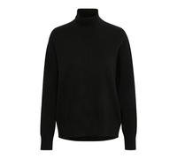 Black Turtleneck Pullover with Striped Pattern - female - InWear - Turtlenecks - Black - L - Knitwear L