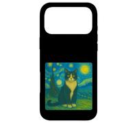 Black Tuxedo Cat - Starry Night Inspired Zoo Animal Art Case for iPhone 17 Pro Max