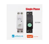 (Black, Tuya 80A) Smart Light Switch WIFI 63/80A Single Phase Circuit Breaker Timer Relay Switch Voice Remote Control Works With Tuya eWeLink APP Alexa Google Home