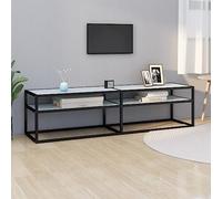 Black TV Stand Sideboard 140x40x40.5 cm Console Table with Drawers Tempered Glass Modern TV Cabinet for Living Room Entertainment Center Stylish Home Furniture