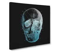 Black Twilight Skull Canvas Print | Gallery Wrapped 30mm Frame Wall Art | 14x14 inches | Ready to Hang | Modern Skull Picture | Living Room Bedroom Lounge Office