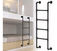 Black Twin Bunk Bed Ladder 47"/49"/50"/52"/59"/79'' RV Bunk Ladder for Dorm Loft, Wall Mounted Metal Step Ladder Egress Ladder, Safety Home Climbing Ladders(125cm/49in)