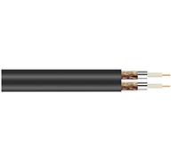Black Twin RG6U Satellite 75 Ohm Cable. 100 m Roll