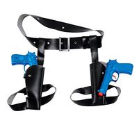 Black Twin Thigh Holster Set with Guns - Perfect Toy Weapons for Film & TV, Historical, World Book Day, Cosplay, Parties, & Gifts Halloween Halloween