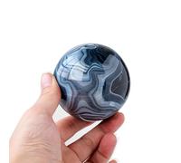 Black Twisted Agate Crystal Ball raw Stone Polished Desktop Decoration Crafts Ornaments,45~50mm