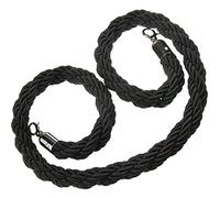 Black Twisted Barrier 1.5M Rope Queue Divider Crowd Control Stanchion