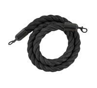 Black Twisted Polypropylene Rope 1.8m with Powder-Coated Steel Carabiners - Queue Ber Posts for Cinemas, Grand Openings, Hotels (Size: M)