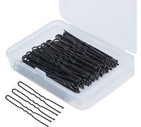 Black U Shape Bobby Pins 150 Pcs, Hair Pins For Buns Hair Grips Kirby Grips for Kids, Girls and Women Hair Styling with Box, Great for All Hair Types (6cm)