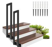 Black U Shape Stair Railings Kit|Modern Hand Rail Guardrail Metal Wrought Iron Handrails for Indoor Outdoor Steps Side Mount|Stair Banister Handrails Safety Support 200kg(85cm/33in)