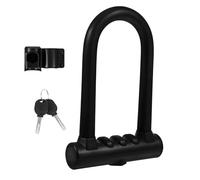Black U-Shaped Bike Lock with Silicone and Iron for Cycling
