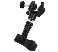 Black U Shaped Microphone Holder Clip for Tubes and Poles | Metal and Plastic Build, Portable Rigging, Reliable Support, for Content Creators and Live Sound Engineers
