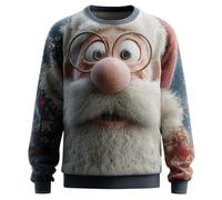 Black Ugly Christmas Pullover for Men Novelty Funny Shirt Christmas Tree Snowflakes Cashmere Jumper Men's Xmas Sweatshirt 3D Printed Pullover Round Neck Tops Causal Loose Blouse Comfortable Sweater xl