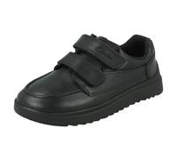 (Black, UK 1.5 Child) Boys Clarks Formal Hook & Loop School Shoes Keelan Flare K - G Fit