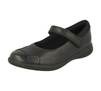 (Black, UK 1.5 Child) Girls Clarks Rainbow Detailed School Shoes Etch Beam