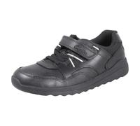 (Black, UK 1 Child) Boys Clarks Football Inspired School Shoes With Charm Daze Kick - F Fit