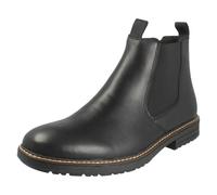 (Black, UK 10.5) Mens Rieker Smart Zip Up Chelsea Boots 33180