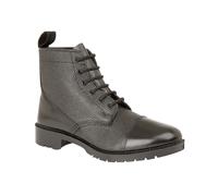(Black, UK 10) Grafters Cadet Mens Army Military Leather Combat Parade Boots
