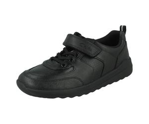 (Black, UK 11.5 Child) Boys Clarks Elasticated Lace School Shoes Daze Bright K - G Fit