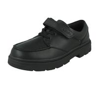 (Black, UK 12.5 Child) Boys Clarks Elasticaed Lace School Shoes Lorcam Edge K - G Fit