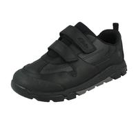 (Black, UK 2.5 Child) Boys Clarks Dinosaur Design School Shoes Steggy2 Pace K - G Fit