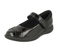 (Black, UK 2.5 Child) Girls Clarks Rainbow Detailed School Shoes Etch Beam