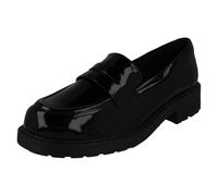 (Black, UK 4) Ladies Clarks Chunky Sole Slip On Loafer Orinoco 2 Penny - E Fit
