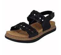 (Black, UK 4) Ladies Clarks Woven Sandals - Arwell Glide