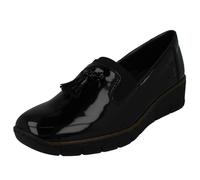 (Black, UK 4) Ladies Rieker Tassel Detail Formal Shoe 53751