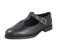 (Black, UK 5.5 Child) Girls Clarks Classic T-Bar School Shoes Tapa Hope - G Fit