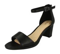 (Black, UK 5.5) Ladies Clarks Heeled Strappy Sandals - Kaylin60 2Part