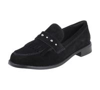 Clarks Ladies Clarks Suede Stud Detailed Loafers Hana Loafer - Black - UK 5.5