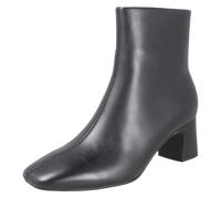 (Black, UK 5) Ladies Clarks Square Toe Block Heeled Ankle Boots - Fernie Zip