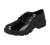 (Black, UK 6.5 Child) Girls Clarks Chunky Sole School Shoes Evyn Lace Y - G Fit